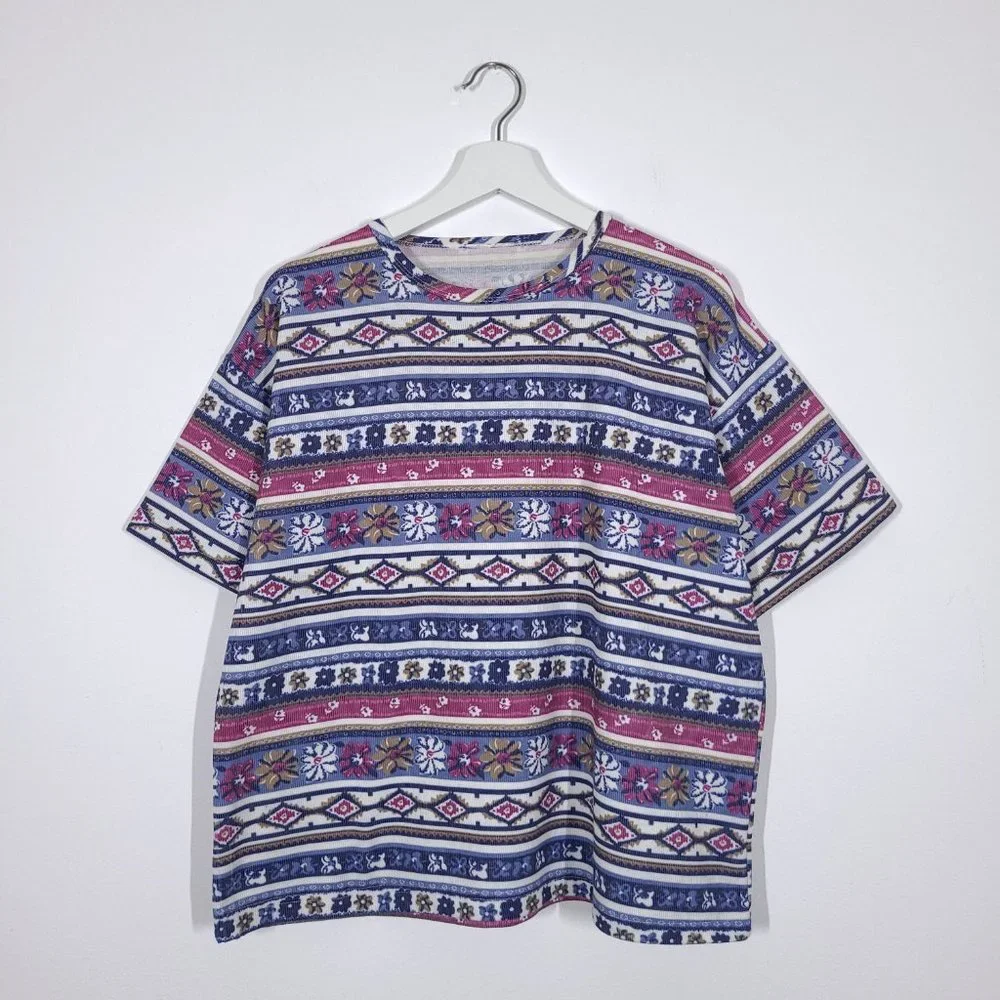 90s Ribbed Patterned Tee - Picture 3 of 7